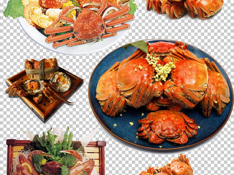 螃蟹河蟹香辣蟹大杂蟹免扣PNG素材图片下载