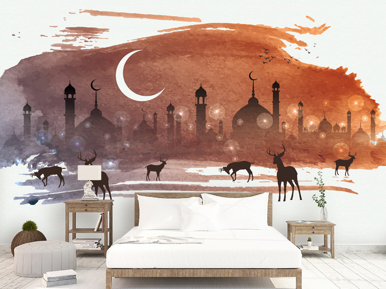 回族穆斯林清真寺壁纸背景墙设计(图片编号:1