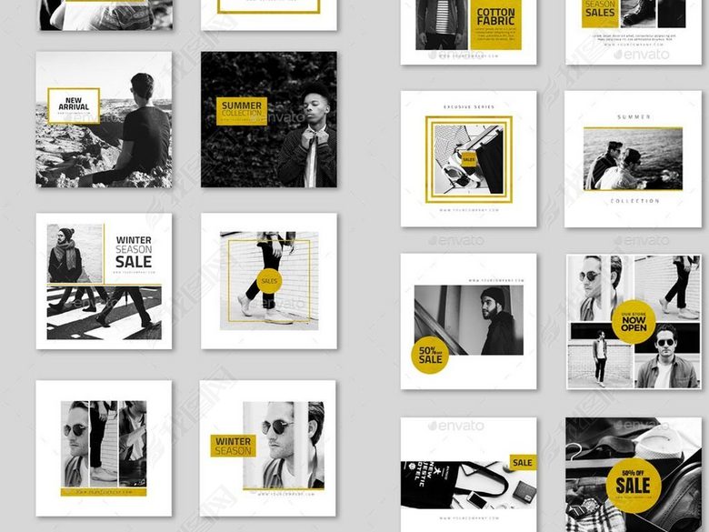 杂志风时尚微信朋友圈封面排版海报素材(图片