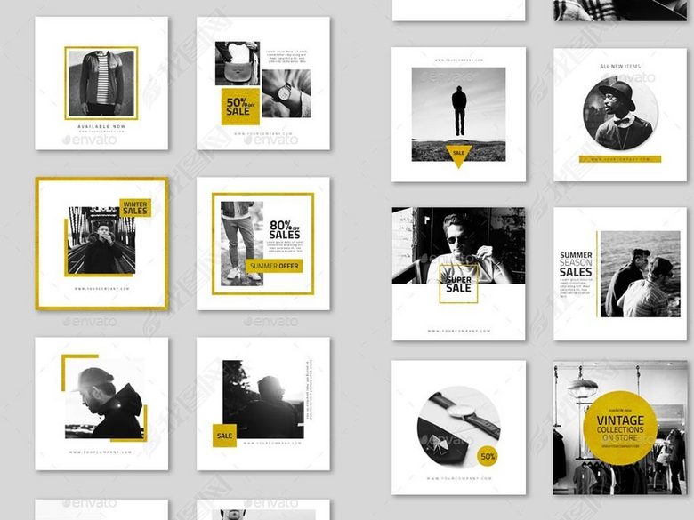 杂志风时尚微信朋友圈封面排版海报素材(图片