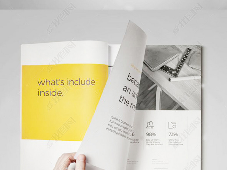 专业干净的现代网站设计方案indesign排版模板