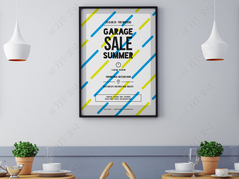 时尚简约抽象撞色斜纹几何潮牌服饰新品促销宣