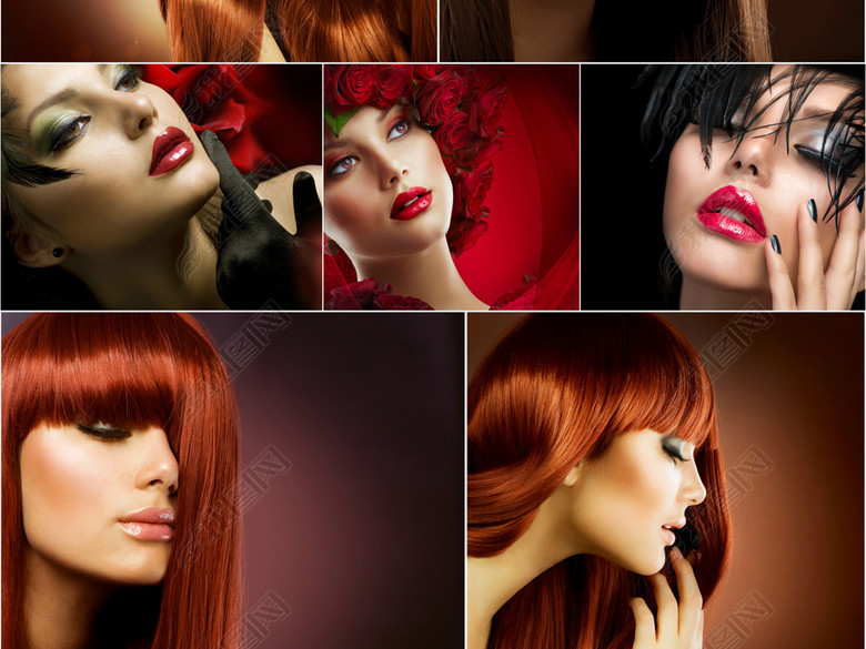 时尚摩登欧美女模特美容美发海报高清图片素材