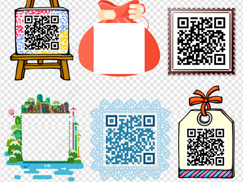 40款创意二维码微信扫码关注公众号素材图片