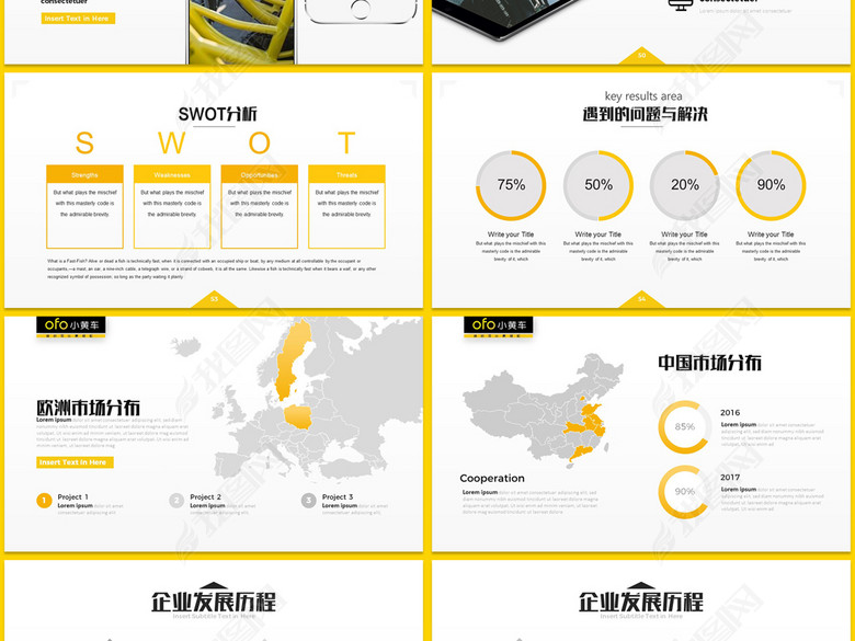 OFO小黄车单车共享单车膜拜哈喽单车PPT模