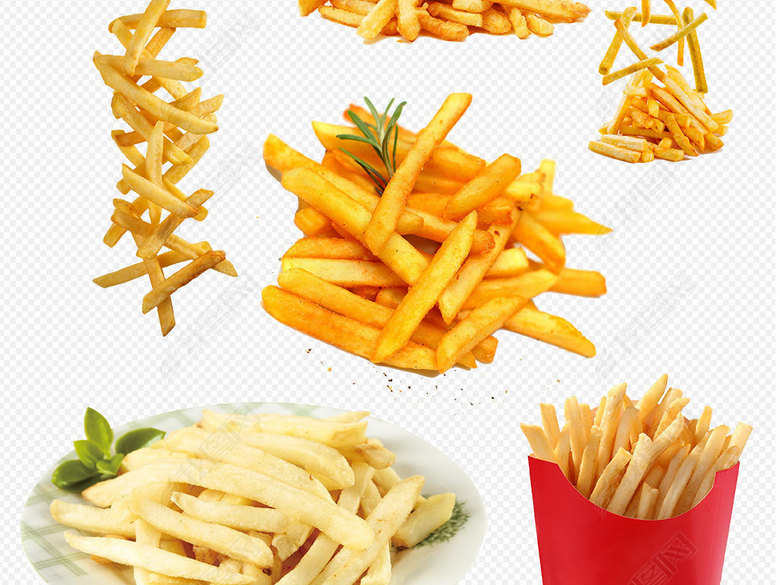 美味油炸薯条汉堡店海报素材(图片编号:16908