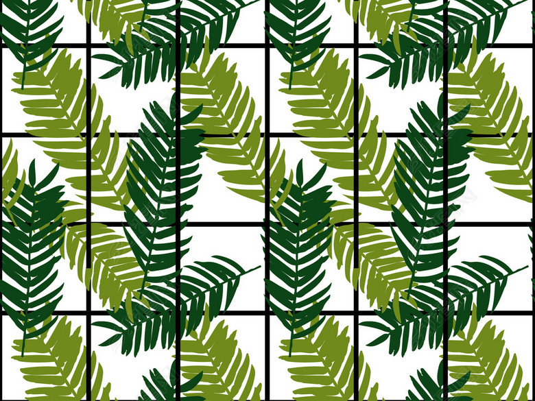 新款格子热带植物叶子细长叶子(图片编号:169