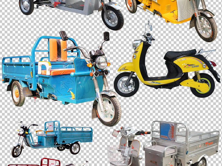 电动车三轮车png免抠素材透明元素图片下载p