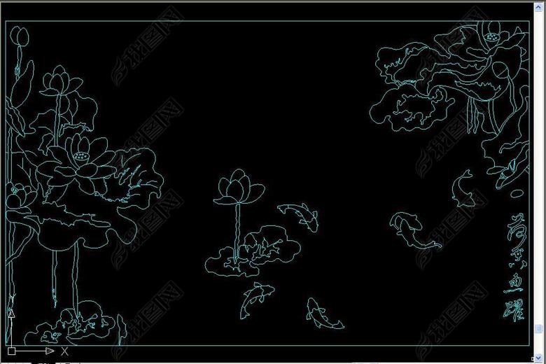 荷花水刀拼花CAD(图片编号:16926783)_CAD