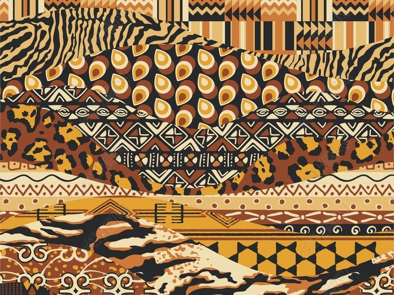 抽象几何豹纹蟒蛇纹皮包皮鞋花纹图片下载ai素