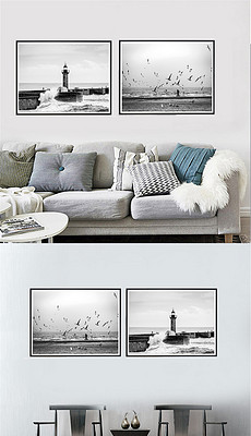 装饰画简约黑白 230x400a0a0