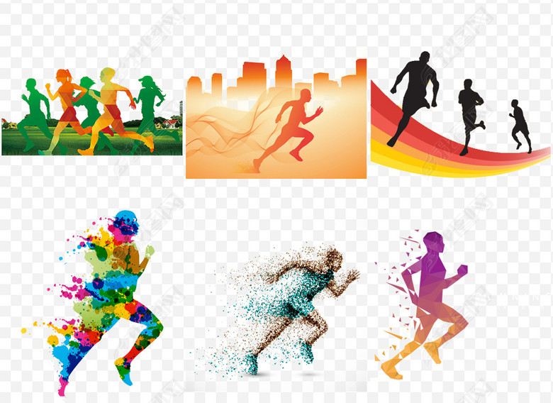 2018奔跑吧人物跑步剪影运动海报素材图片下