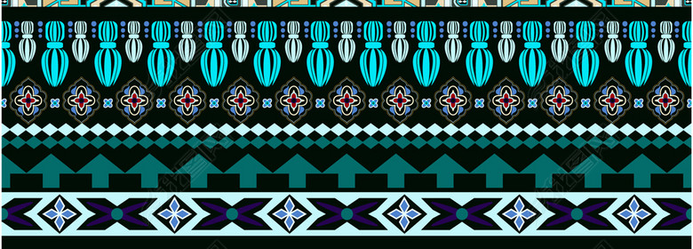 华丽民族风图案民族服饰印花波斯花纹图案阿拉