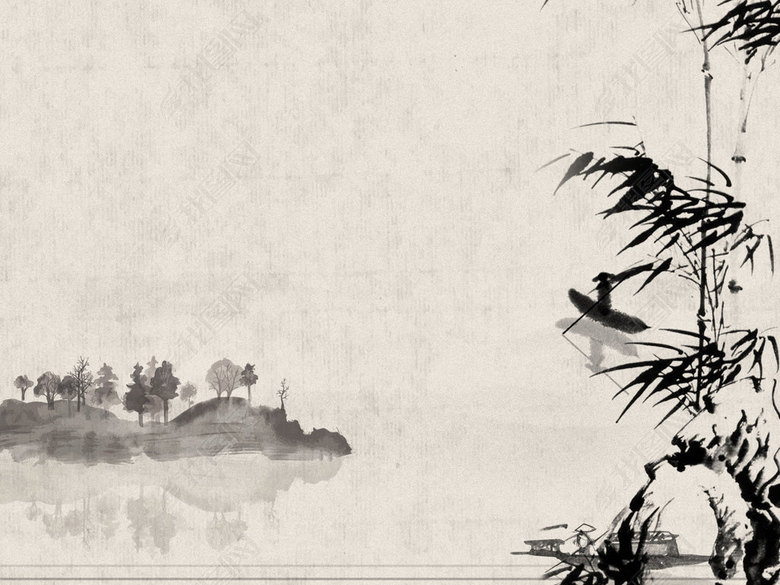 水墨画山水情国学古典背景图片下载psd素材