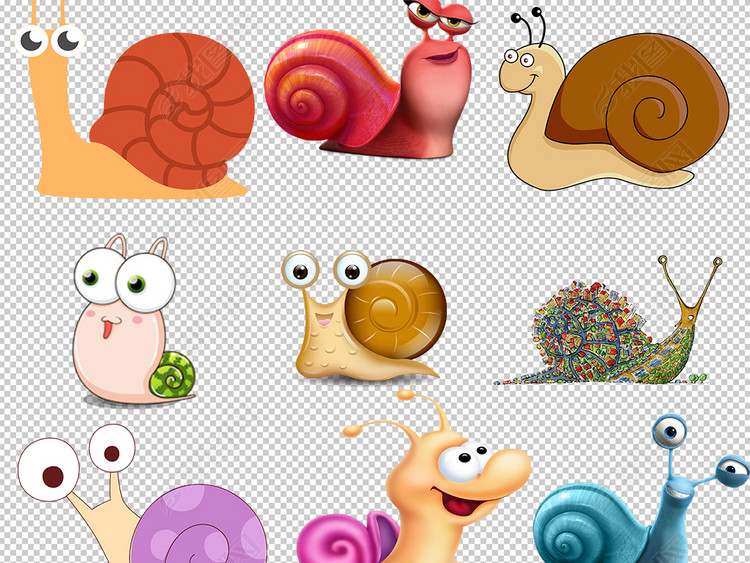 卡通蜗牛动物图片海报素材