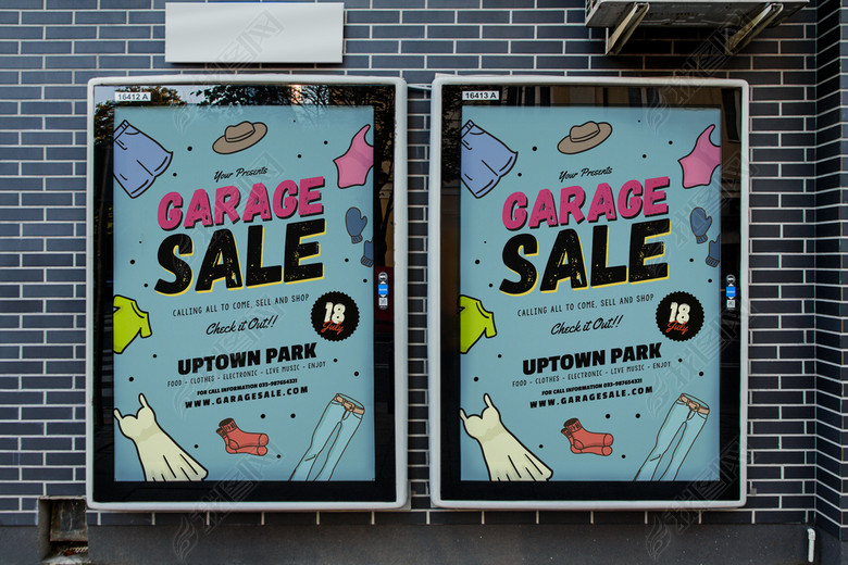 简约手绘时尚服饰商场打折促销宣传海报(图片