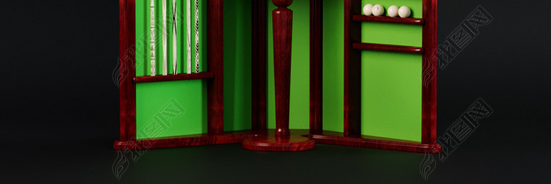 高档台球杆台球架3D模型有贴图图片下载max