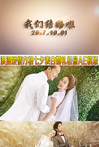 浪漫爱情方格七夕表白婚礼相册AE模版(图片编