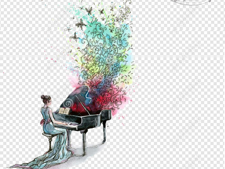 钢琴键盘音符符号琴键乐符黑白格素材图片下载