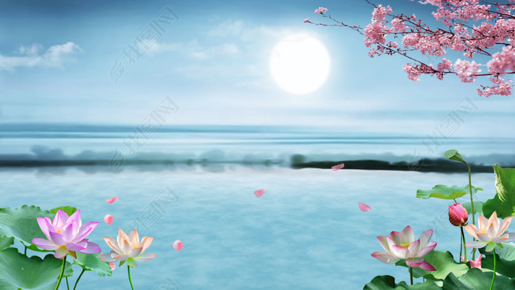 中国风风景意境水墨动态背景视频素材