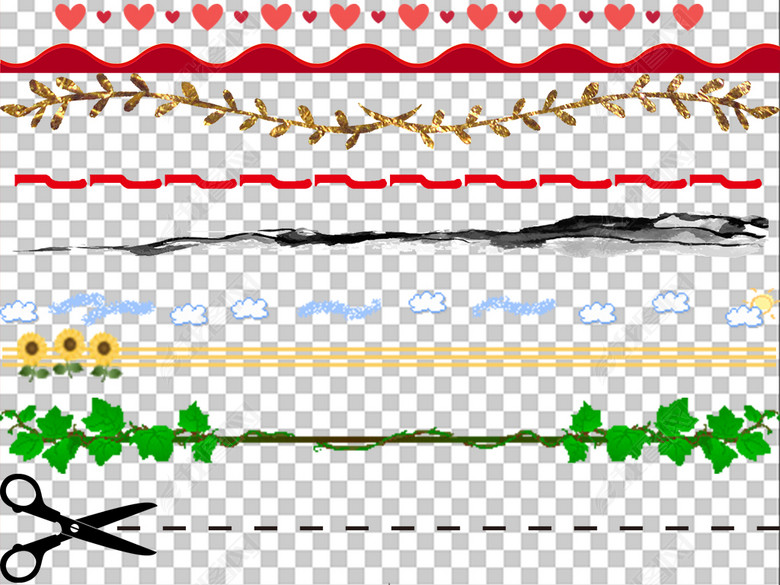 多款简洁分割线分隔符png免扣素材图片下载p