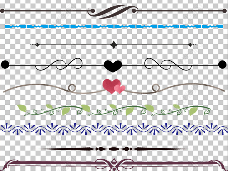 多款简洁分割线分隔符png免扣素材图片下载p