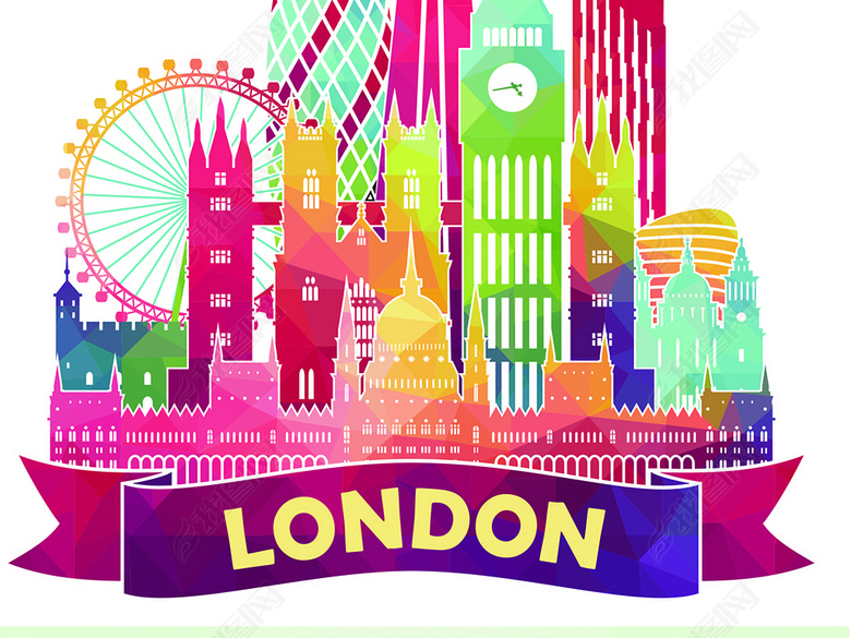 世界著名旅游城市建筑地标矢量图剪影素材图片