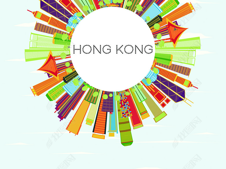 扁平化世界著名旅游城市建筑地标矢量图图片下