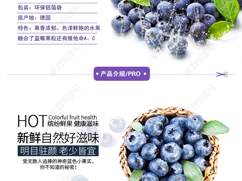 淘宝天猫水果蓝莓详情页描述模板(图片编号:1