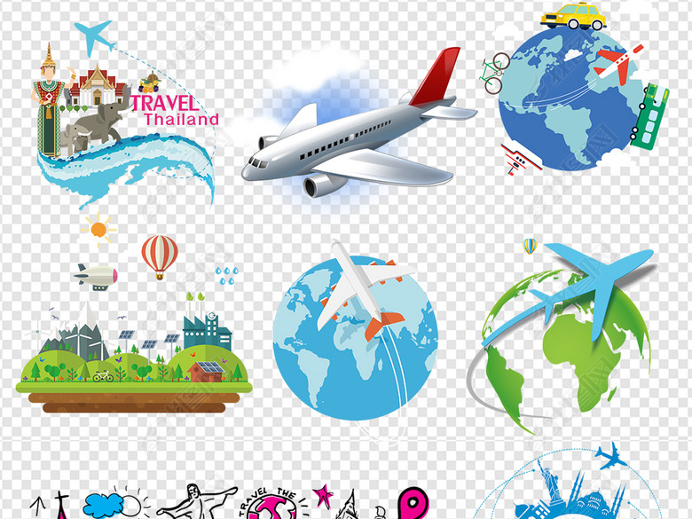 国庆出国游旅行旅游建筑宣传海报png素材图片