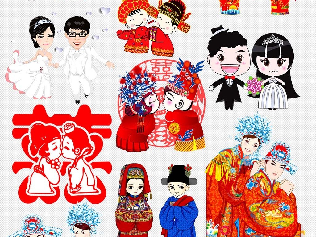 中式婚纱动漫_中式婚纱情侣头像动漫(3)