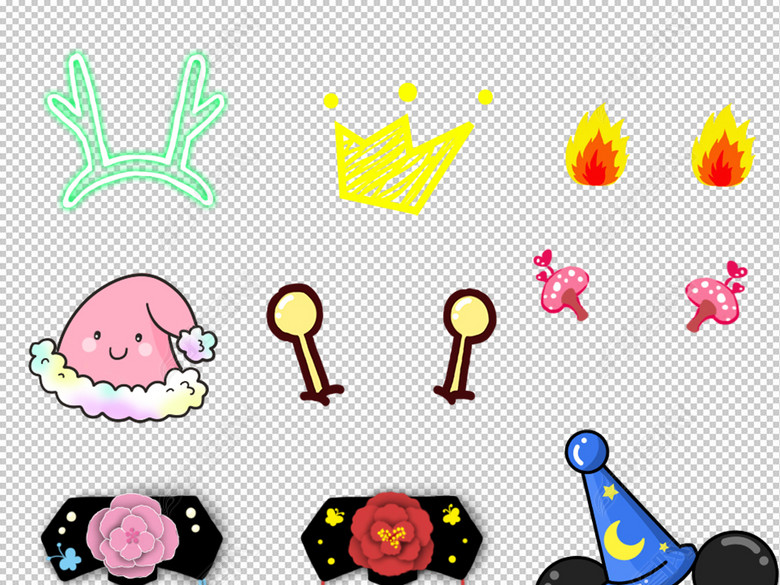 42款卡通头饰PNG免扣透明背景图片图片下载png素材-其他-我图网