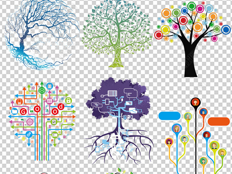 实用科技智慧树PNG透明背景设计素材图片下