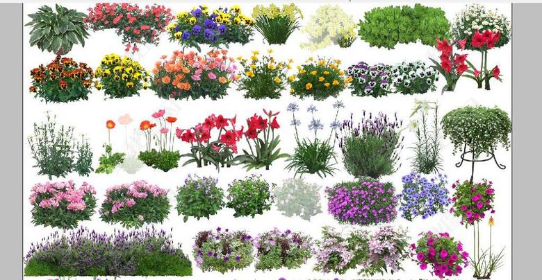 PS后期后景背景花草树林楼房PSD分层素材图