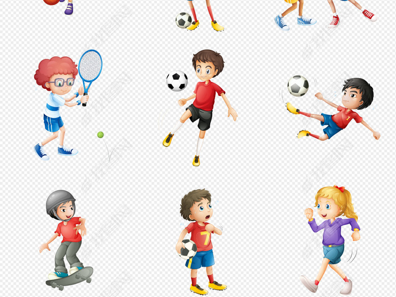 卡通可爱小学生儿童人物体育运动素材图片图片