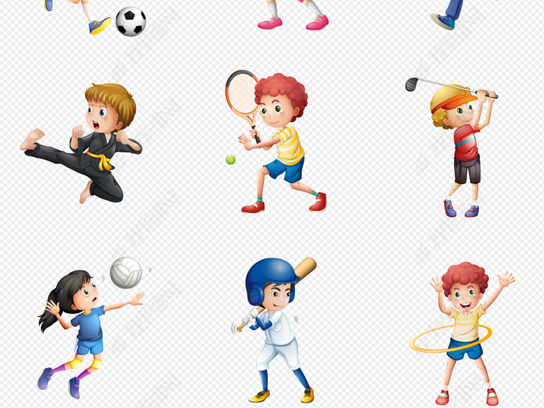 卡通可爱小学生儿童人物体育运动素材图片图片