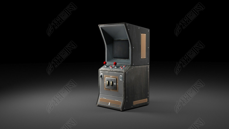 老式街机游戏机3D模型图片下载max素材-其他