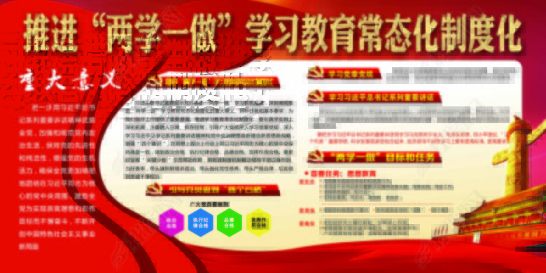C两学一做学习教育常态化制度化展板宣传栏图