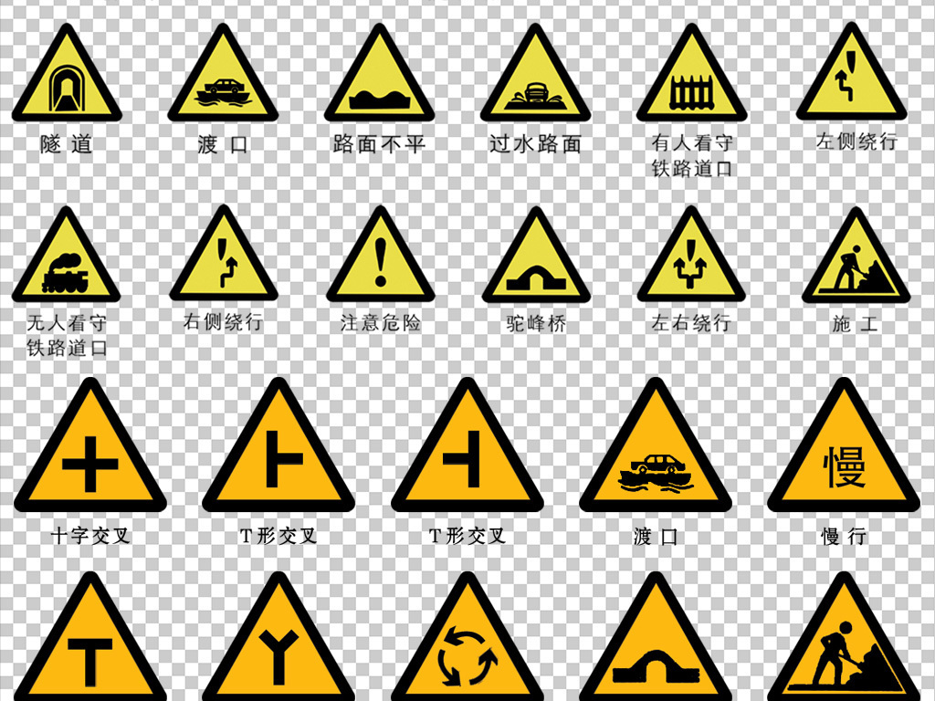 交通标志禁止标志指示标志辅助标志图片设计素