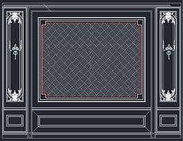 背景墙电视背景床背景CAD图纸