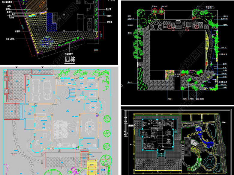 别墅庭院私家花园景观设计CAD平面图图片下
