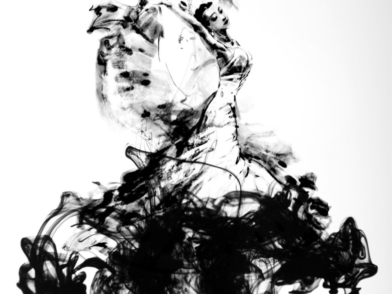 新中式装饰画黑白水墨写意意境晕染装饰画(图