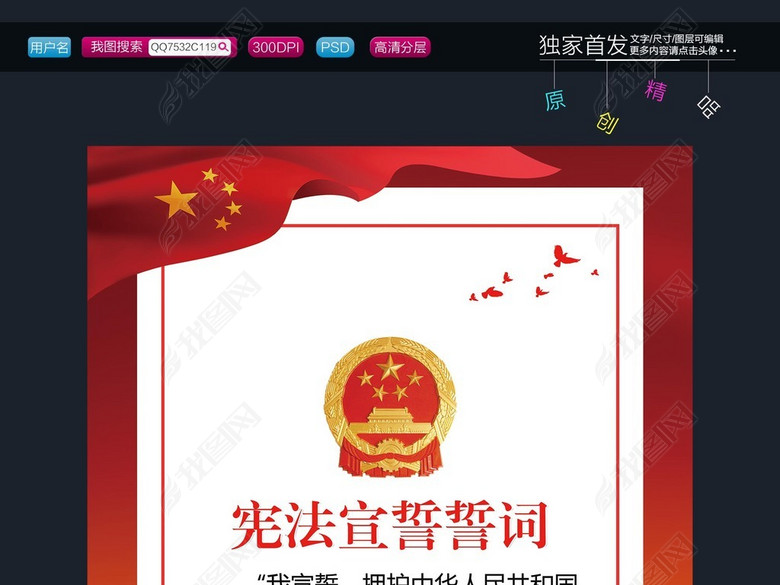 大气宪法宣誓誓词宣传展板(图片编号:1705712