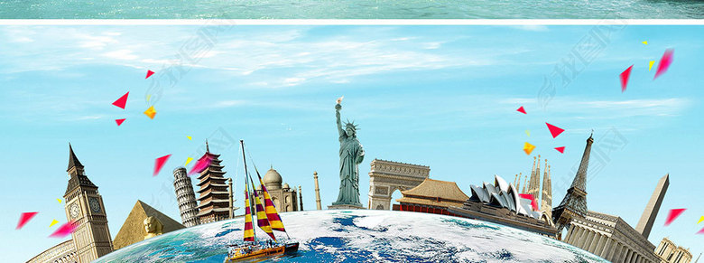 出国游旅行旅游建筑宣传海报设计图片下载tif不