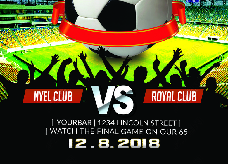 2018足球联赛宣传海报PSD模板素材(图片编号