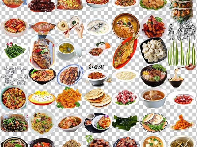 410款小抄炒菜私房菜谱透明PNG食材图片下载