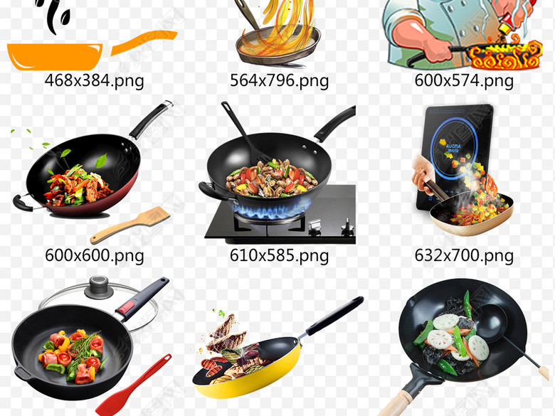 淘宝天猫不粘锅炒锅铁锅炒菜烹饪做饭png图片