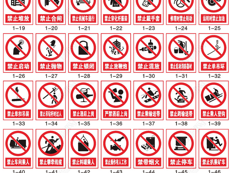 安全禁止警告消防指令标志标识大全图片下载a