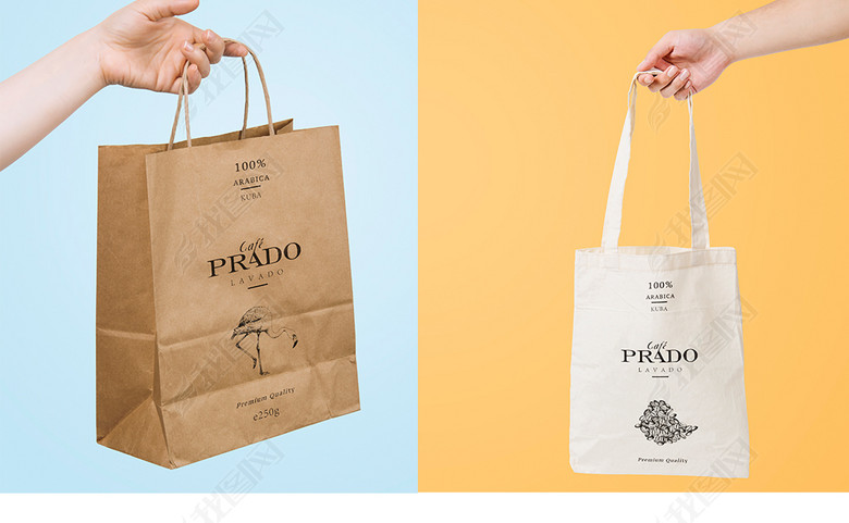 全套高端品牌餐饮VI样机奶茶包咖啡装样机图片