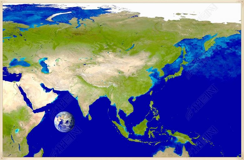 亚洲卫星地形图(图片编号:17073192)_其他地图